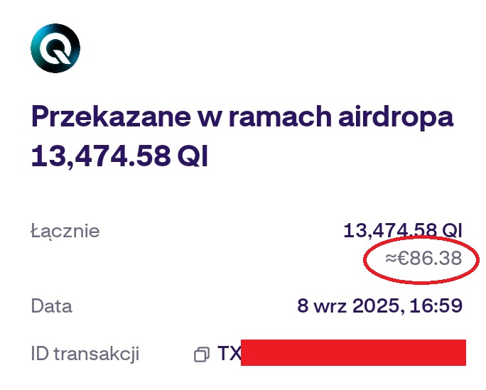 Wyniki airdropa qi