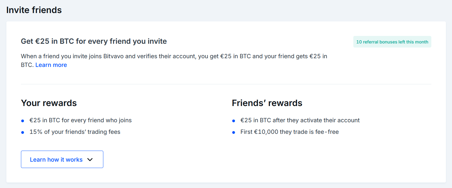 Bitvavo zaproś znajomego