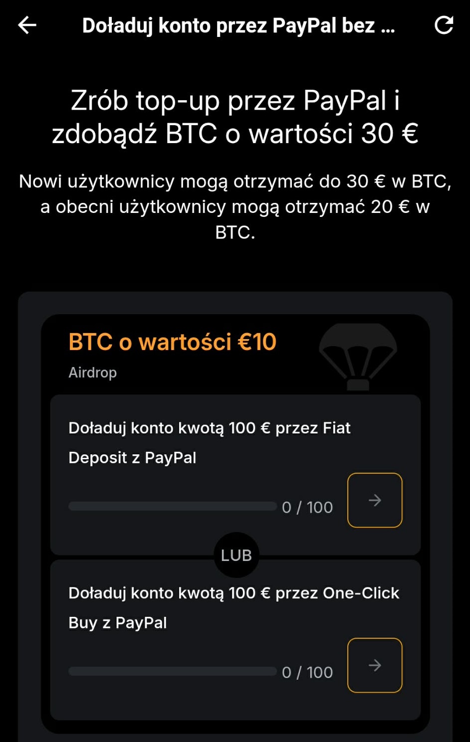 Doładuj przez paypal i zyskaj bonus 30€