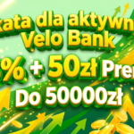 Velo Bank: lokata dla aktywnych 6% z 50zł premii, limit do 50k zł.
