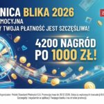 Baner promocyjny akcji Zwrotnica BLIKA 2026 z informacją o 4200 nagrodach po 1000 zł
